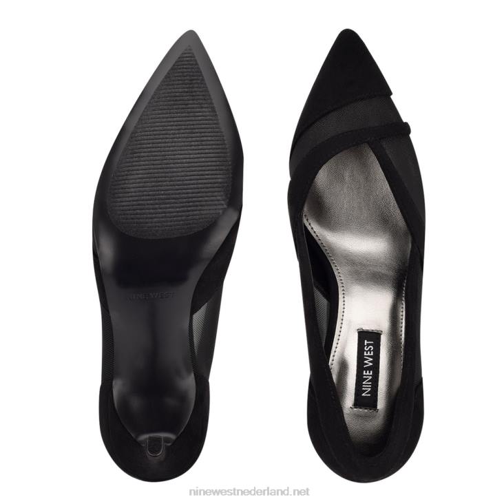 evani jurk pumps Nine West 62LB1224 zwart suède/mesh