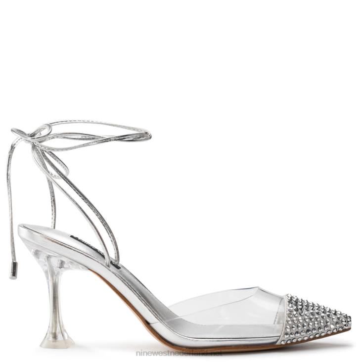 haina pumps met enkelbandjes Nine West 62LB1239 zilver/helder