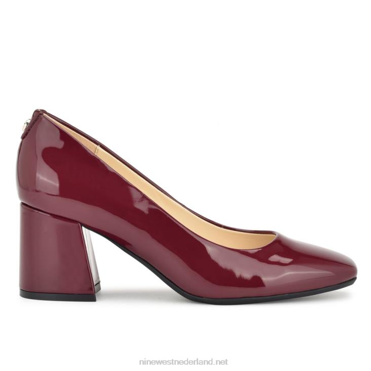 vibe 9x9 pumps met blokhak Nine West 62LB1185 pruim patent