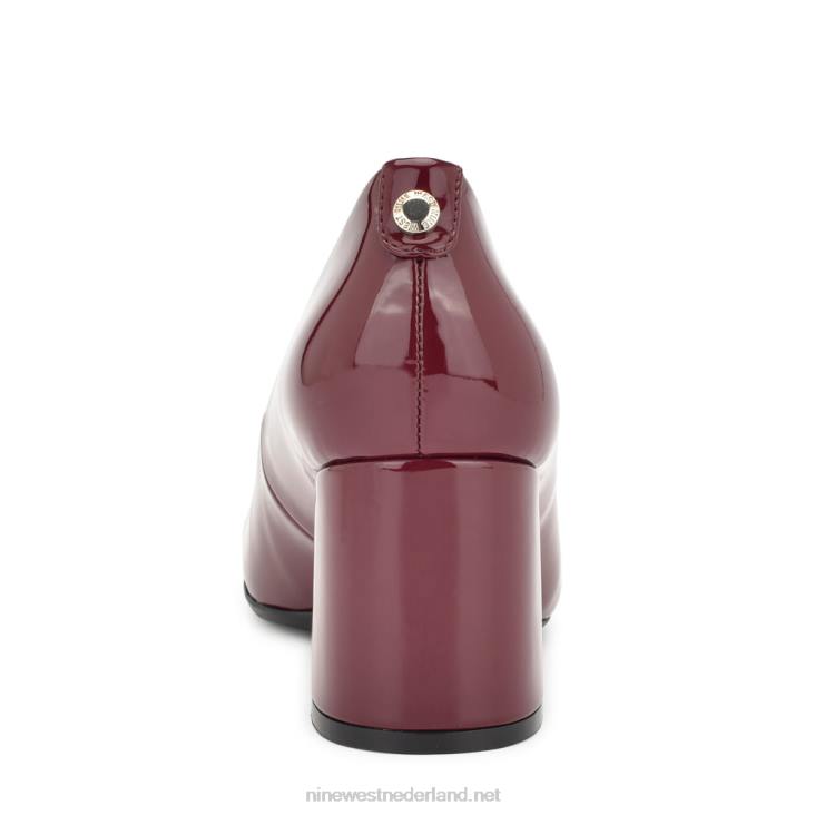 vibe 9x9 pumps met blokhak Nine West 62LB1185 pruim patent