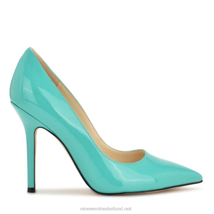 bliss pumps met spitse neus Nine West 62LB1262 licht teal blauw patent