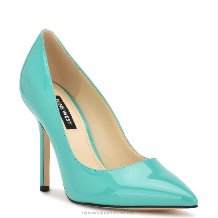 bliss pumps met spitse neus Nine West 62LB1262 licht teal blauw patent