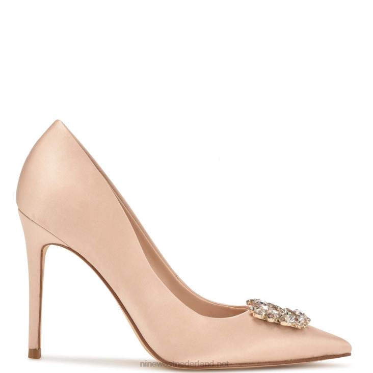 fana pumps met spitse neus Nine West 62LB1290 naakt satijn kristal