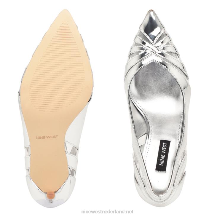 favant pumps met spitse neus Nine West 62LB1298 zilver/helder