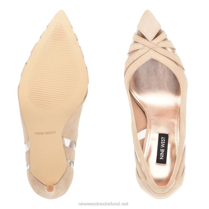 favant pumps met spitse neus Nine West 62LB1299 nude/helder suède