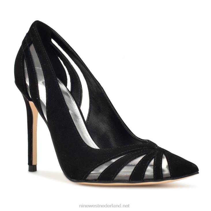 favant pumps met spitse neus Nine West 62LB1300 zwart/helder suède