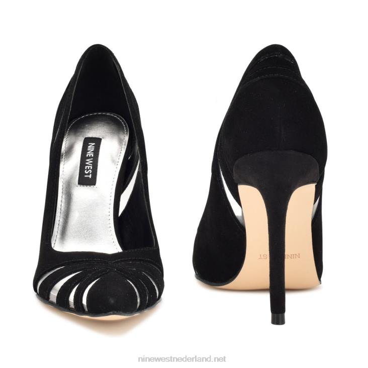favant pumps met spitse neus Nine West 62LB1300 zwart/helder suède