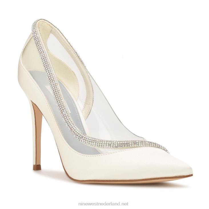 finna pumps met spitse neus Nine West 62LB1313 ivoor satijn