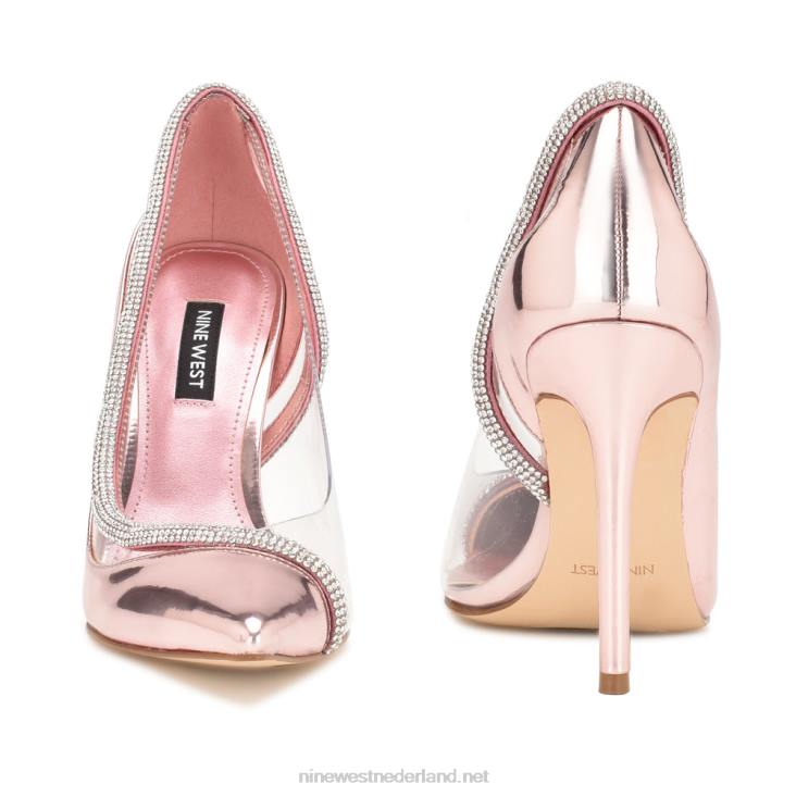 finna pumps met spitse neus Nine West 62LB1314 roze spiegel metallic