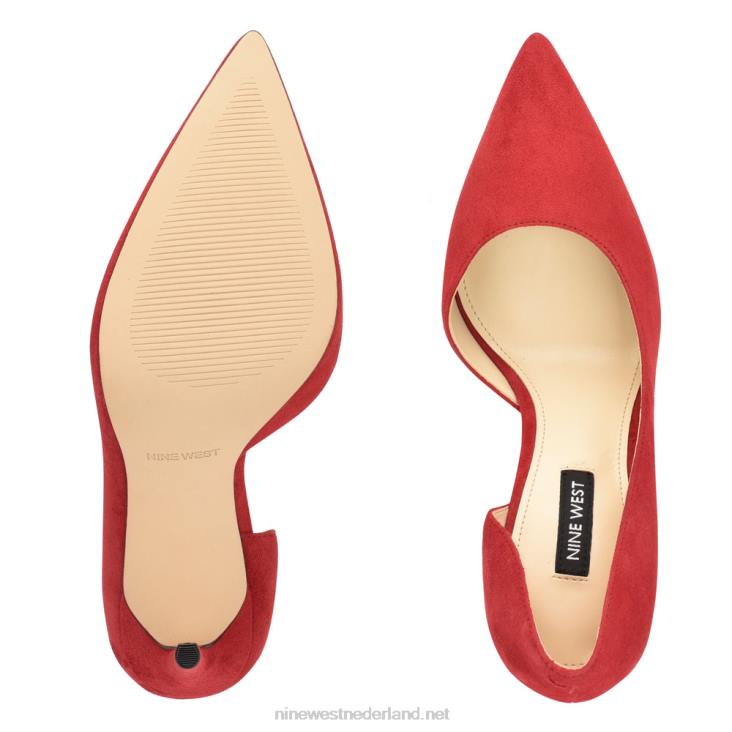 followe d\'orsay pumps met spitse neus Nine West 62LB1305 rood suède