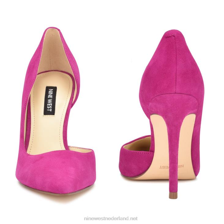 followe d\'orsay pumps met spitse neus Nine West 62LB1306 roze suède