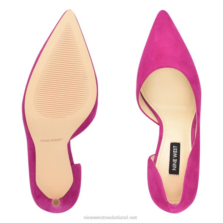 followe d\'orsay pumps met spitse neus Nine West 62LB1306 roze suède