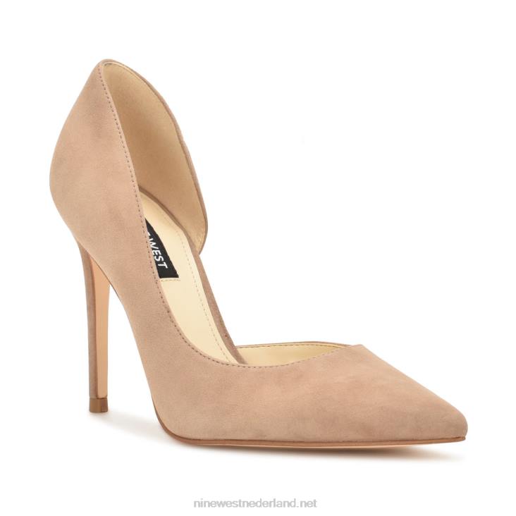 followe d\'orsay pumps met spitse neus Nine West 62LB1322 taupe suède