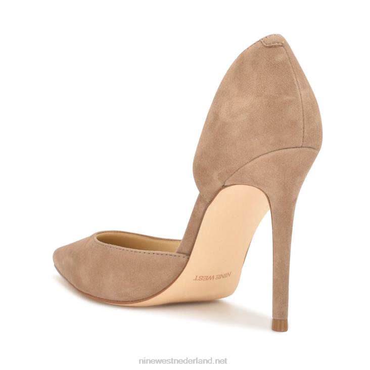 followe d\'orsay pumps met spitse neus Nine West 62LB1322 taupe suède