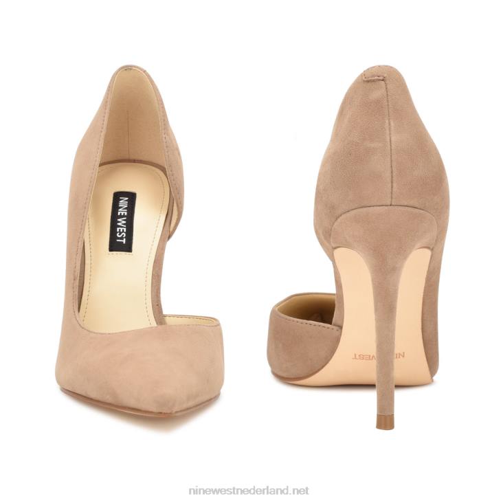 followe d\'orsay pumps met spitse neus Nine West 62LB1322 taupe suède