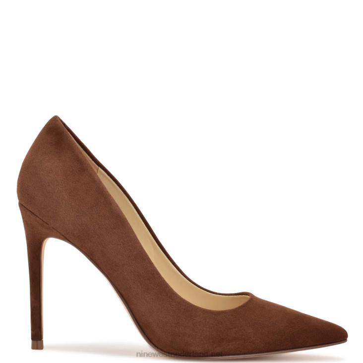 frisse puntige pumps Nine West 62LB1321 middenbruin suède