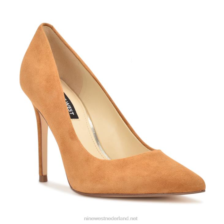 frisse puntige pumps Nine West 62LB1323 donker natuurlijk suède