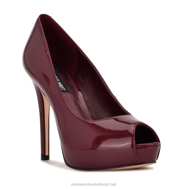hethr platform peep toe pumps Nine West 62LB1288 pruim patent