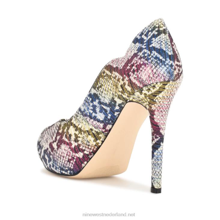 hilare pumps met open teen Nine West 62LB1301 rood/paars multi