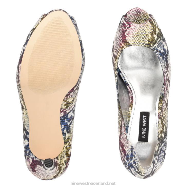 hilare pumps met open teen Nine West 62LB1301 rood/paars multi