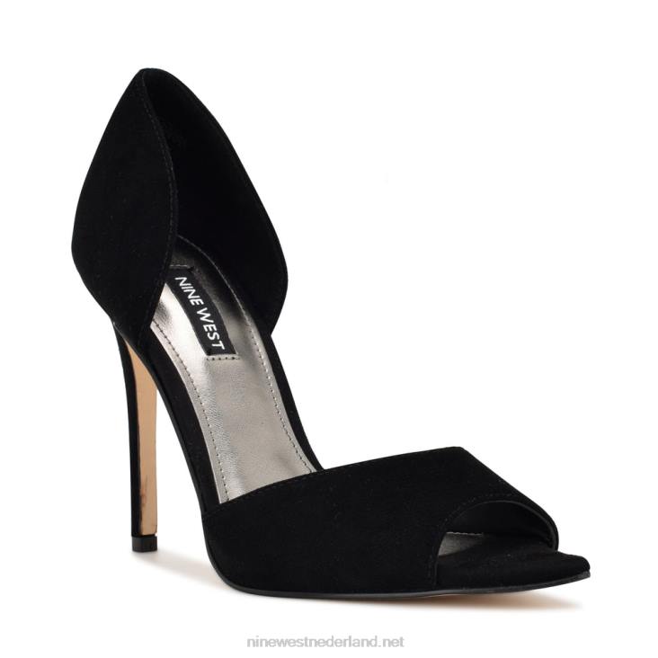 prijs peep toe pumps Nine West 62LB1317 zwart suède
