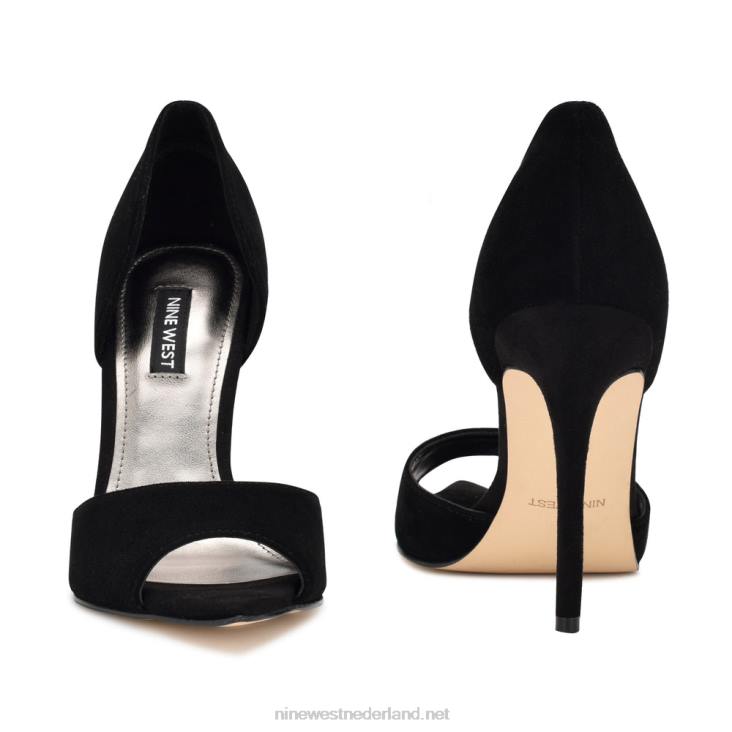 prijs peep toe pumps Nine West 62LB1317 zwart suède