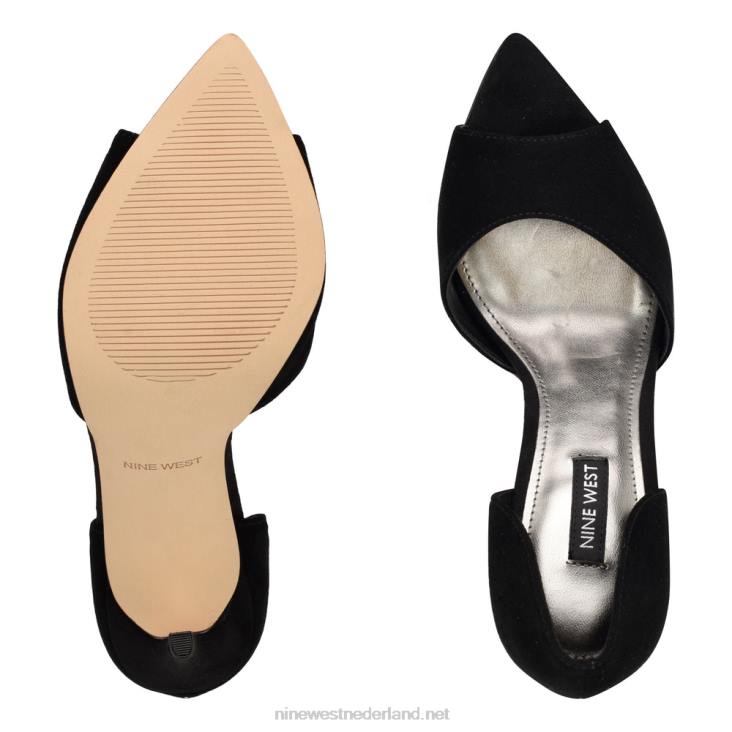 prijs peep toe pumps Nine West 62LB1317 zwart suède