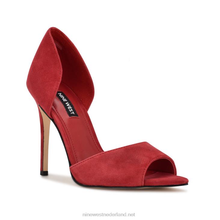 prijs peep toe pumps Nine West 62LB1318 rood suède