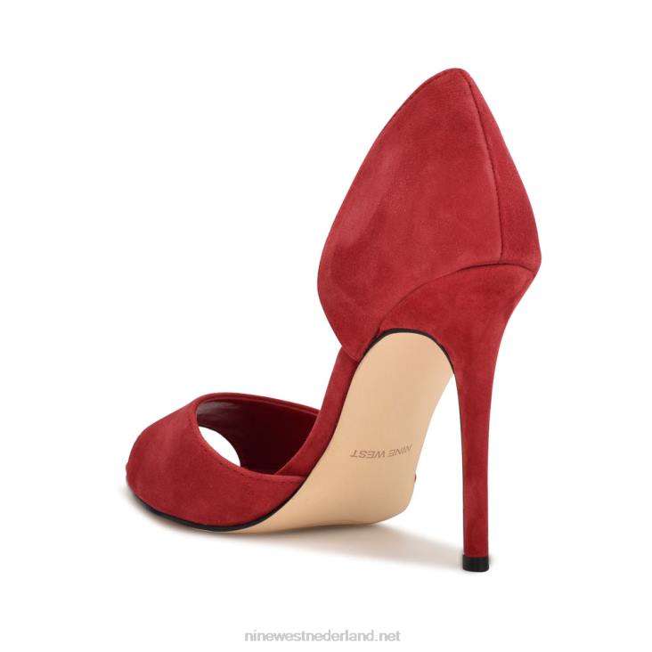 prijs peep toe pumps Nine West 62LB1318 rood suède