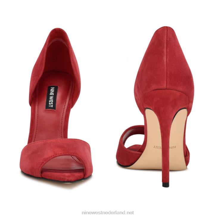 prijs peep toe pumps Nine West 62LB1318 rood suède