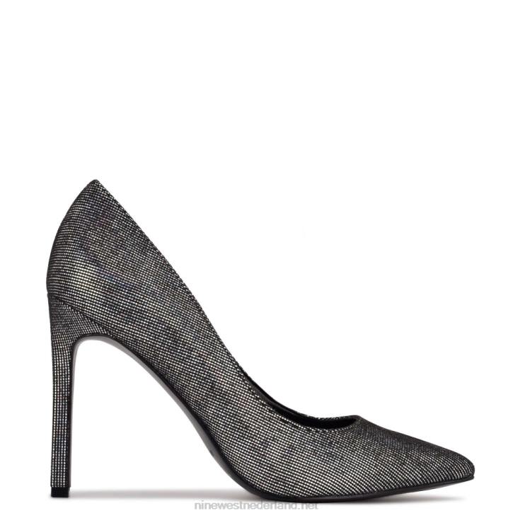 tatiana pumps met spitse neus Nine West 62LB1366 zilver/zwart holografisch