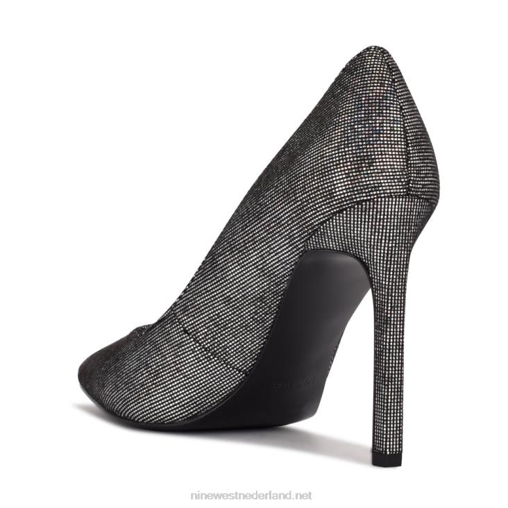 tatiana pumps met spitse neus Nine West 62LB1366 zilver/zwart holografisch
