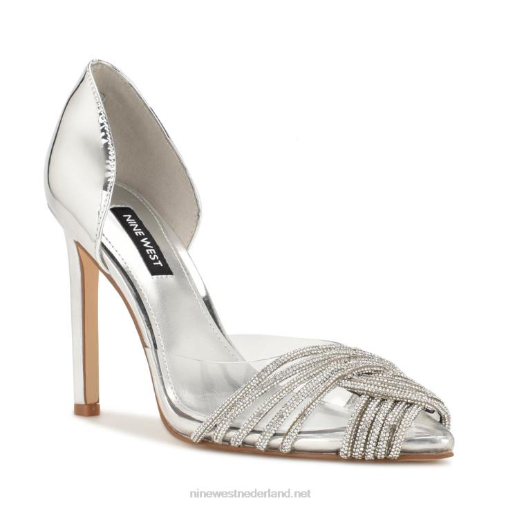 toast d\'orsay pumps Nine West 62LB1294 zilver/helder kristal