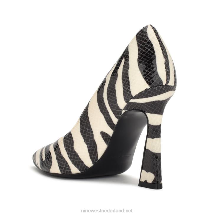toba pumps met spitse neus Nine West 62LB1328 slang met zebraprint