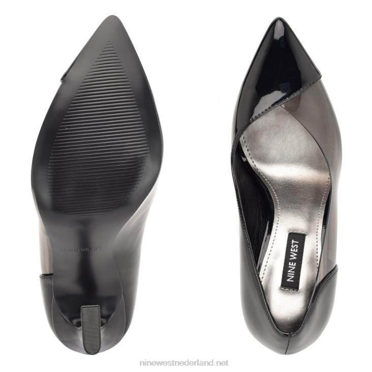 toba pumps met spitse neus Nine West 62LB1331 zwart/rook patent