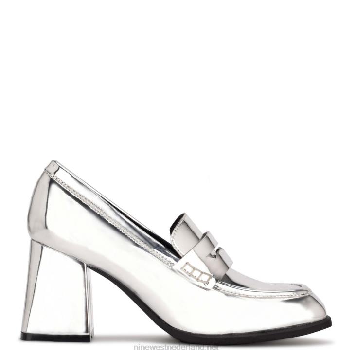 loafers met hak Nine West 62LB1236 zilver spiegel metallic