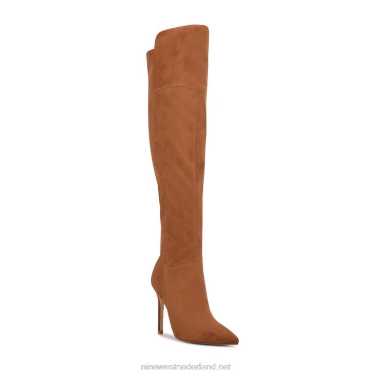 forbs overknee laarzen Nine West 62LB1697 cognac suède