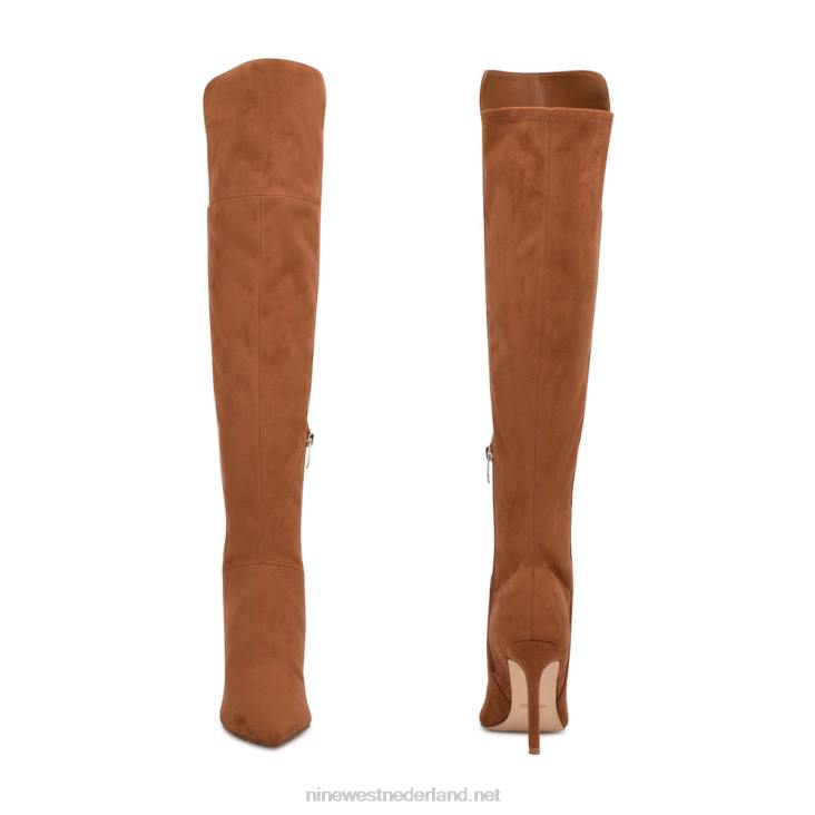 forbs overknee laarzen Nine West 62LB1697 cognac suède