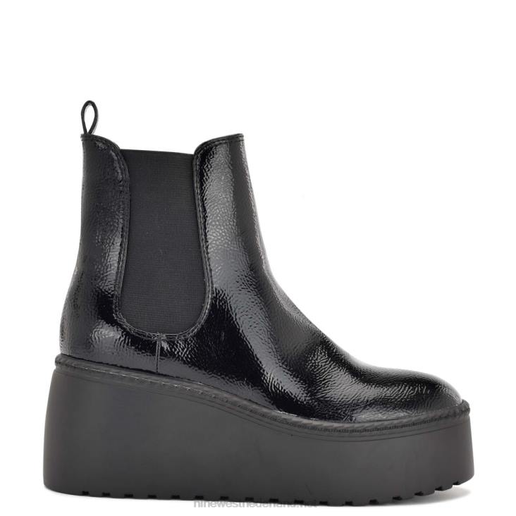 henrita chelsea laarsjes met plateauzool Nine West 62LB2927 zwart patent