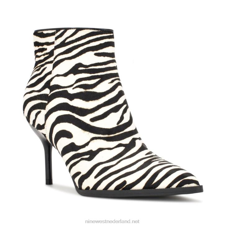 jacks 9x9 laarsjes met puntige neus Nine West 62LB2907 zebra haarkalf