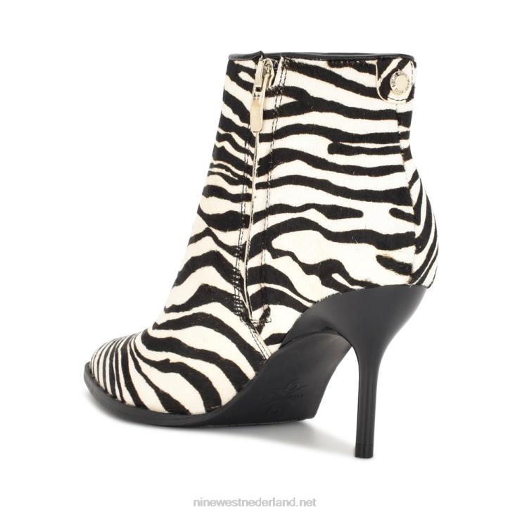jacks 9x9 laarsjes met puntige neus Nine West 62LB2907 zebra haarkalf