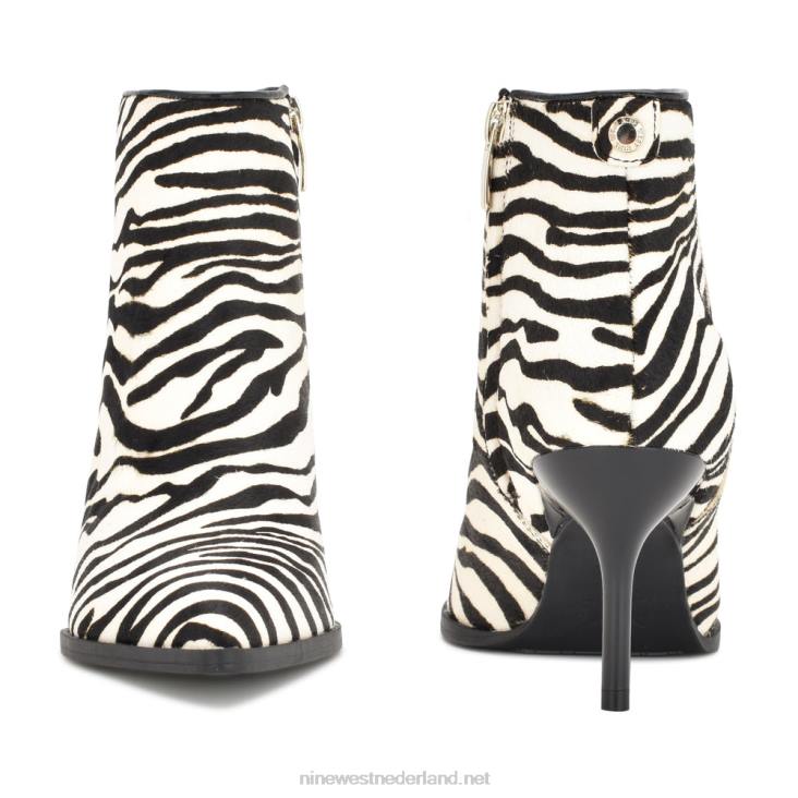 jacks 9x9 laarsjes met puntige neus Nine West 62LB2907 zebra haarkalf