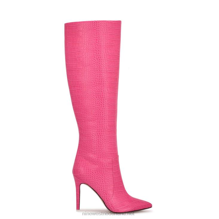 laarzen met hoge hakken Nine West 62LB913 roze reliëf croco