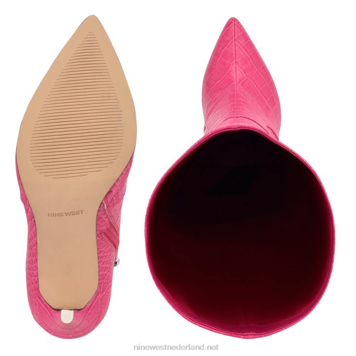 laarzen met hoge hakken Nine West 62LB913 roze reliëf croco