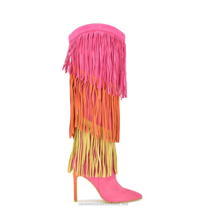 laarzen met kwastjes Nine West 62LB1501 roze/oranje/geel suède