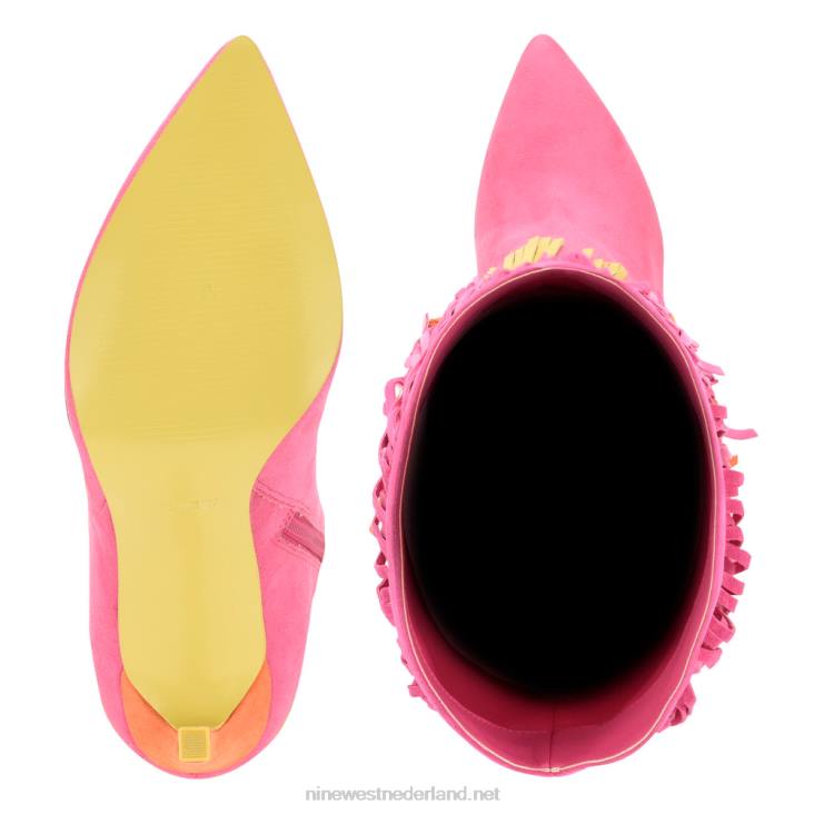 laarzen met kwastjes Nine West 62LB918 roze/oranje/geel suède