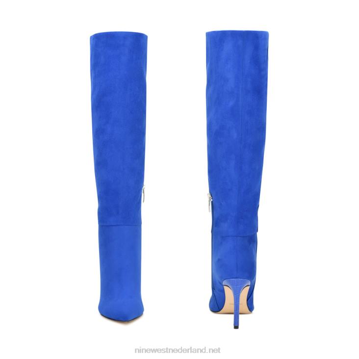 laarzen met rijke hakken Nine West 62LB929 blauw suède