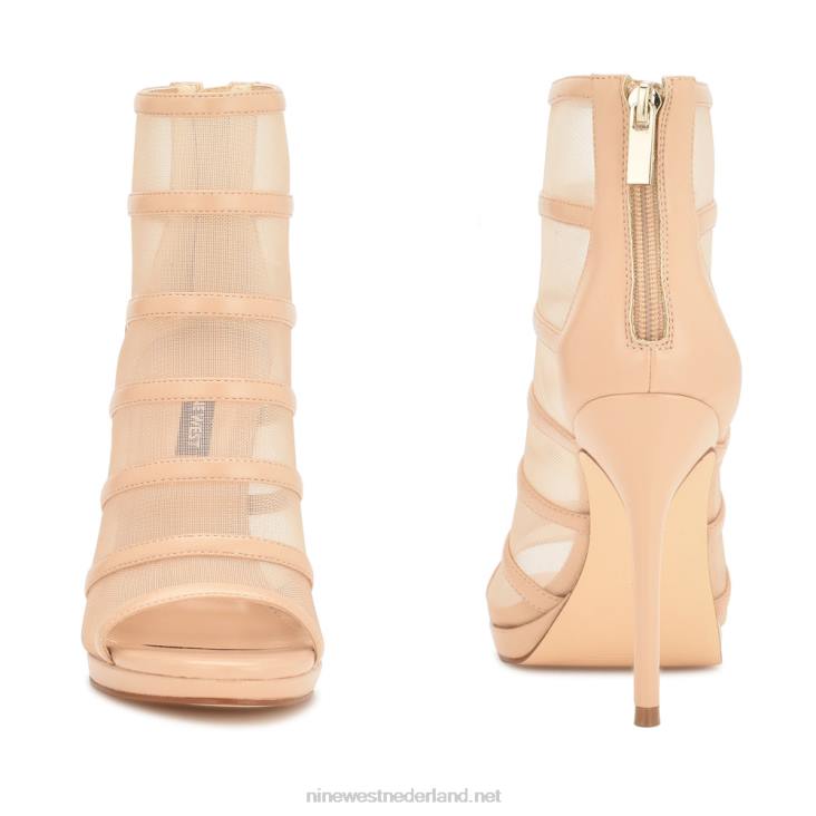 larang mesh laarsjes met open teen Nine West 62LB1780 warme blos