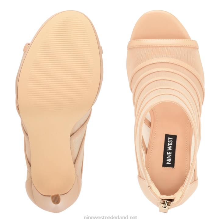 larang mesh laarsjes met open teen Nine West 62LB1780 warme blos