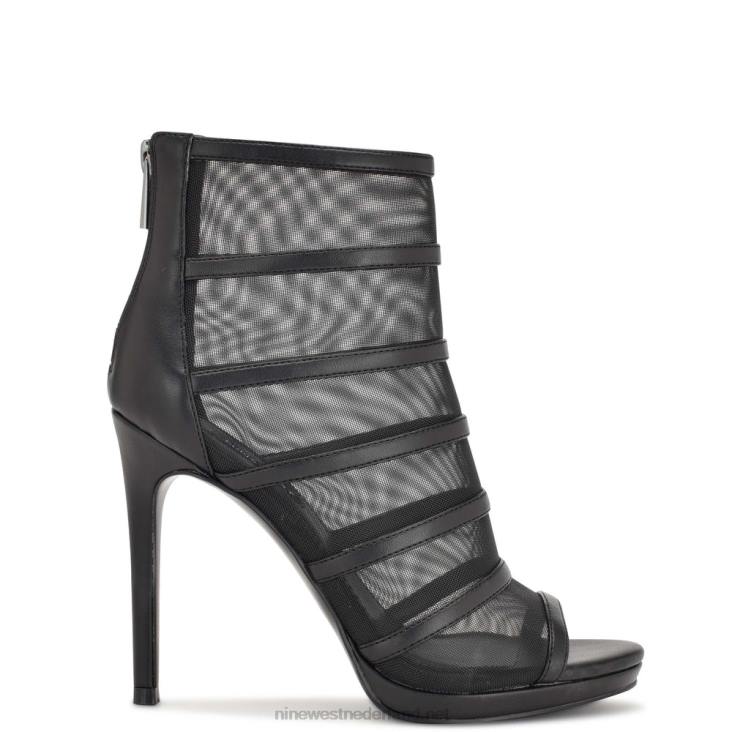 larang mesh laarsjes met open teen Nine West 62LB1782 zwart